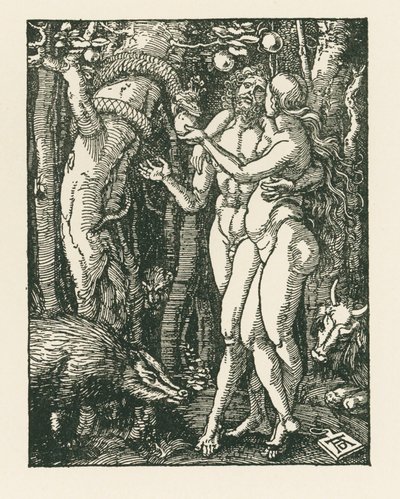 人間の堕落 1510年頃（木版画） 作： アルブレヒト・デューラーまたはデューラー