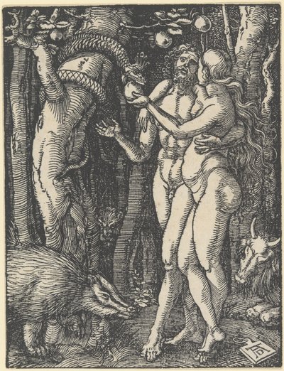 人間の堕落、「小さな情熱」から、1510年頃（木版画） 作： Albrecht Dürer
