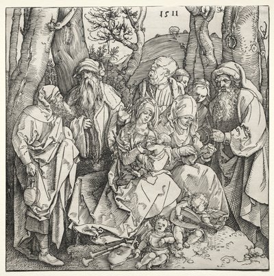 聖家族と二人の音楽家の天使 作： Albrecht Dürer or Duerer
