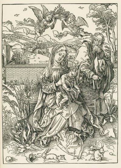 三羽のウサギと聖家族》1497年頃（木版画） 作： アルブレヒト・デューラーまたはデューラー