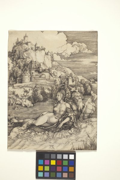 海の怪物 (Meerwunder) (敷紙に彫刻) 作： Albrecht Dürer