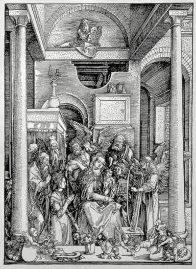 聖母子と聖人たち（木版画 作： Albrecht Dürer