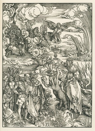 バビロンの大淫婦聖ヨハネの黙示録、1496-97年頃（木版画） 作： アルブレヒト・デューラーまたはデューラー