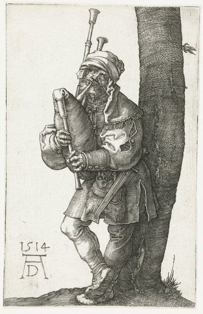 バグパイプ奏者 作： Albrecht Dürer or Duerer