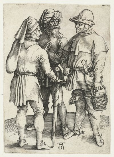 3人の農民の会話、 作： Albrecht Dürer or Duerer