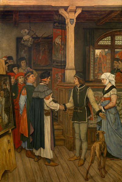 Jan van EyckのワークショップのMagisters、c.1895-1900（壁画） 作： Albrecht de Vriendt
