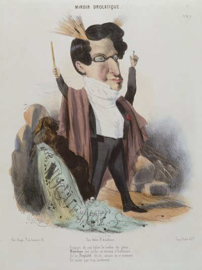 ヤコブ・マイヤービールの似顔絵（1791-1864）ドイツの作曲家 作： アルシード・ジョセフ・ロレンツ