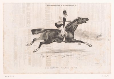Jongeman op galopperend paard しもべを持っていて、彼と一緒にいない..！ (オブジェクトのタイトル) Kleine Geneugten van Het Paardrijden (シリーズタイトル) 乗馬の小さな喜び (オブジェクトのシリーズ タイトル) 作： アルシード・ジョセフ・ロレンツ