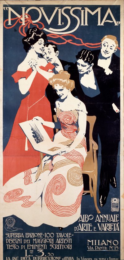 Novissima の広告ポスター、Arts and Letters マガジン、1920 年頃 作： Aleardo Terzi