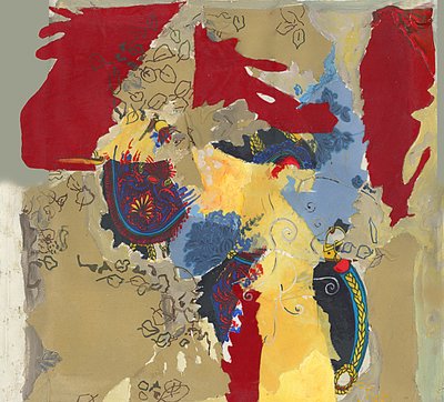 鮮やかな抽象コラージュ 作： 