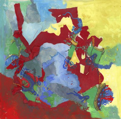 鮮やかな抽象コラージュ 作： 