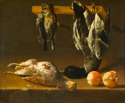 鶏とザクロのある静物、c.1620-1640 作： Alejandro de Loarte