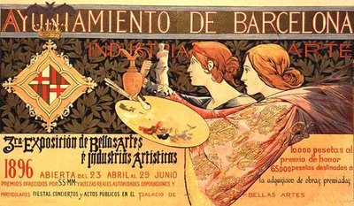 第3回バルセロナ万国博覧会」の広告ポスターの複製 作： Alejandro de Riquer