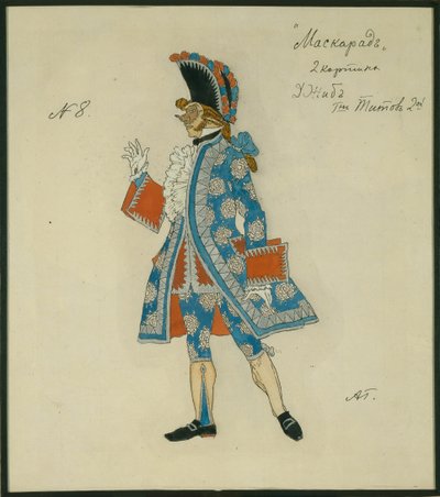 演劇の衣装デザインM.レルモントフ作、1917年 作： Aleksandr Jakovlevic Golovin