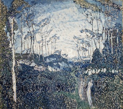 「公園で」アレクサンダー・ヤコブレヴィッチ・ゴロビン（アレクサンダー・ゴロビン）（1863-1930）によるグワッシュ画（1900年頃）サマラ州立美術館 作： Aleksandr Jakovlevic Golovin