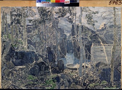 Decor pour la piece de theatre Petit Eyolf de Henrik (Henri) Johan Ibsen (1828-1906) (1828-1906) (H.Ibsen による演劇『Little Eyolf』の舞台デザイン)。 Oeuvre de Alexander Yakovlevich Golovin (Alexandre Golovine) (1863-1930)、aquarelle sur carton 作： Aleksandr Jakovlevic Golovin