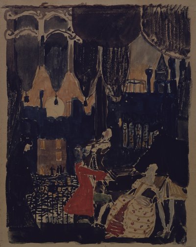 オペラモーツァルトとサリエリの舞台デザイン（N.リムスキーコルサコフ作、1902年） 作： Aleksandr Jakovlevic Golovin