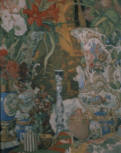 静物。花と磁器、1912 作： Aleksandr Jakovlevic Golovin