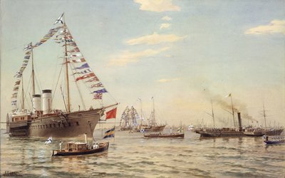 1888年1月、1888年7月にドイツ皇帝ウィリアム2世がクロンシュタットを訪問 作： Aleksandr Karlovich Beggrov