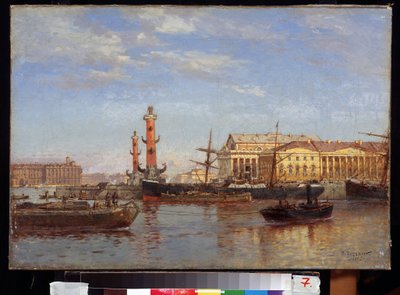 ネヴァ川から見たサンクトペテルブルク。 (ネヴァ川からのサンクトペテルブルクの眺め)。 Alexander Karlovich Beggrov（1841-1914）による絵画。 キャンバスに油彩、46 x 65 cm 作： Aleksandr Karlovich Beggrov
