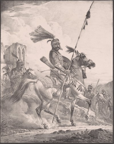 馬に乗った軍用鎧を着たクルド人、1819., 1819. 作： Aleksandr Orlovsky