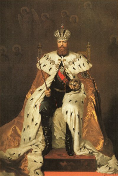 ロシアのアレクサンドル3世の肖像画（1845-1894） 作： Aleksandr Petrovic Sokolov
