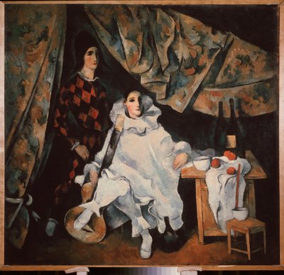 シラノのジャグリング兄弟。 (ピエロとハーレクインの衣装で)。 Alexander Vasilyevich Shevchenko（Alexander Shevchenko）（1883-1948）による絵画、キャンバスに油彩 作： Aleksandr Vasilievich Shevchenko