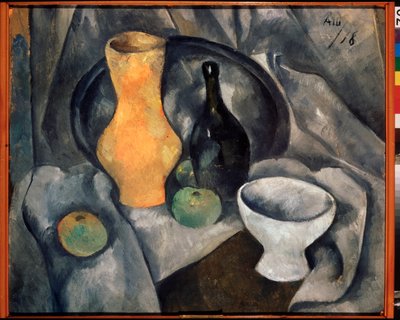 静物。 Alexander Vasilyevich Shevchenko (Alexander Shevchenko) (1883-1948)、キャンバスに油彩 作： Aleksandr Vasilievich Shevchenko