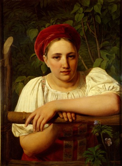 トヴェリ地方の農民の少女、1840 作： Aleksei Gavrilovich Venetsianov