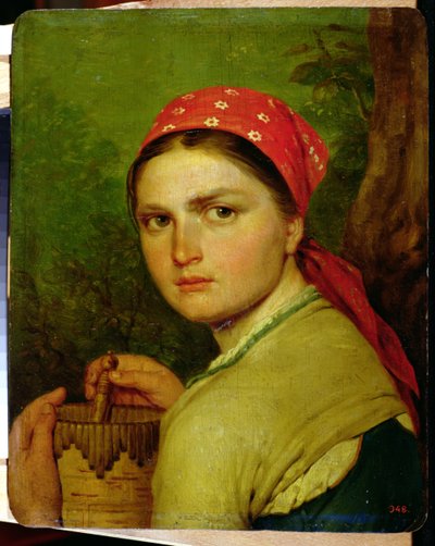 1824年頃の白樺の壺の少女 作： Aleksei Gavrilovich Venetsianov