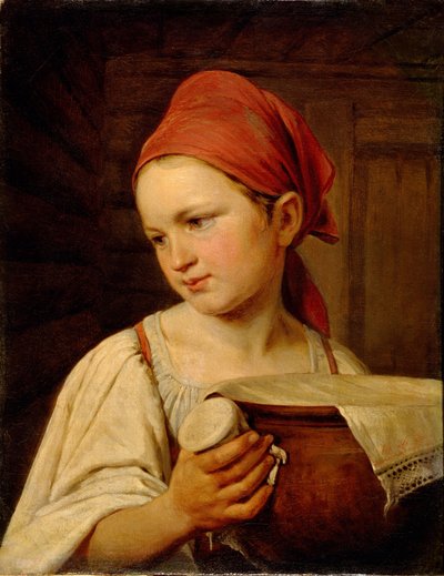 ミルクガール、1820 作： Aleksei Gavrilovich Venetsianov