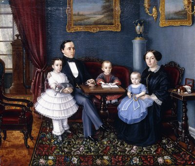 若い家族の肖像、1855 作： Aleksei Iagodnikov