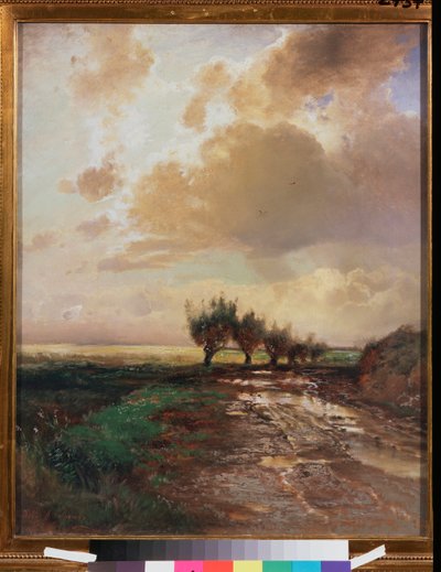 田舎道 - Alexei Kondratyevich Savrasov (1830-1897) の絵画、キャンバスに油彩 作： Alexei Kondratjewitsch Sawrassow