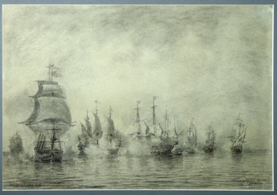 最初の海戦。 Naum Senyavin、1865-1866 作： Aleksei Petrovich Bogolyubov
