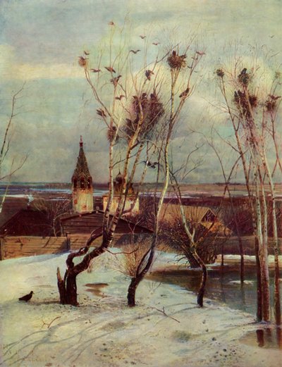 「鴉が到着した」、1871 年、1965 年。 作： Aleksey Savrasov