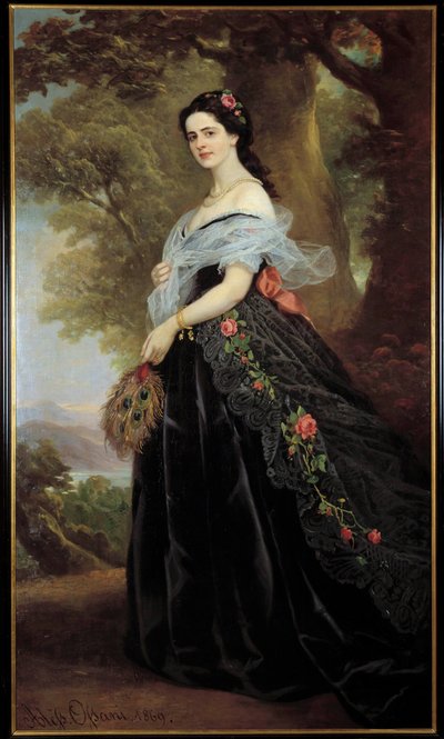 ジュリエット・コッティ伯爵夫人の肖像 アレクサンドロ・オッサーニ作（19世紀） 1869年 フィレンツェ近代美術館所蔵 作： Alessando Ossani