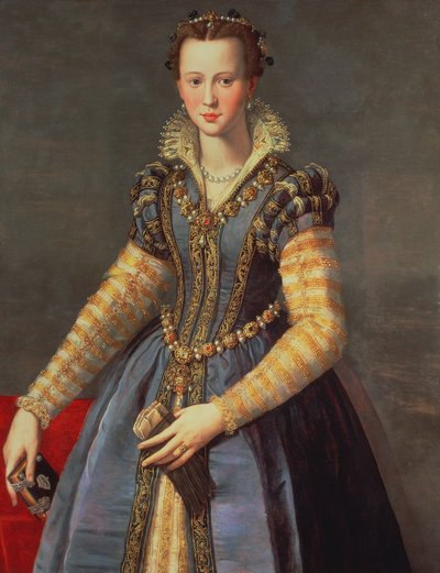 マリー・ド・メディチ（1573-1642）、フランスのアンリ4世の妻（1553-1610）（パネル） 作： Alessandro Allori