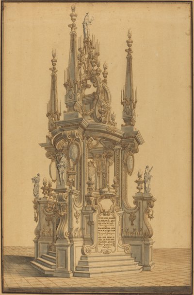 ポーランド王ヨハン 3 世を称える壮麗なカタファルク 作： Alessandro Galli Bibiena