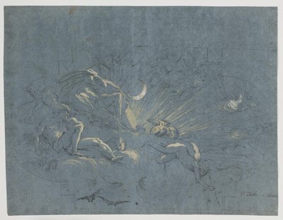 セレーネとエンディミオン、天井画のデザイン 作： Alessandro Gherardini