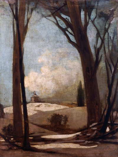 サン・ルカのある雪景色」アレッサンドロ・グアルダッソーニ（1819-1888）画、イタリア 作： Alessandro Guardassoni
