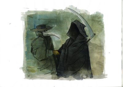 くちばしのような仮面をかぶったペスト医師 作： Alessandro Lonati