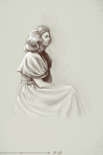 Uma jovem que vive sob o primeiro Império, no início do século XIX. Ilustração de Alessandro Lonati. 2010 作： Alessandro Lonati