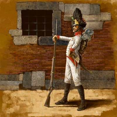 オーストリアのライン擲弾兵、1809年頃、2024年 作： Alessandro Lonati