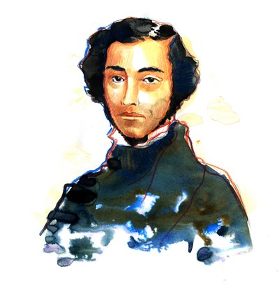 Charles-Alexis-Henri Clerel de Tocqueville (1805-59) - Alexis de Tocqueville (Alexis Charles Henri Cleral de Tocqueville) (1805 - 1859)、フランスの歴史家および政治家の肖像 作： Alessandro Lonati