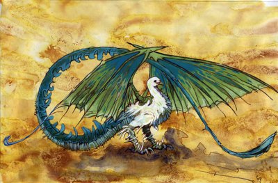 素晴らしい生き物: drachentdawn、半鳩 mi ドラゴンの表現。 アレッサンドロ・ロナティの絵 作： Alessandro Lonati