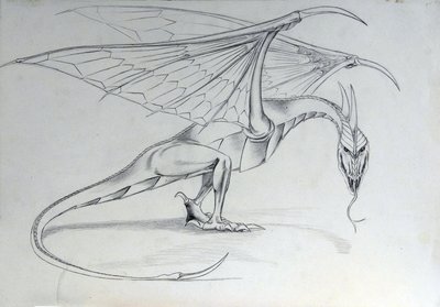 ファンタスティッククリーチャー：ドラゴン。 アレッサンドロ・ロナティによるスケッチ 作： Alessandro Lonati