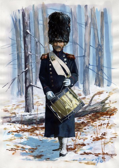 First Empire (1804-1814 and 1815): soldier of the great Napoleonic army, drum of the grenadiers of the French Imperial Guard in mantle   1459213   ja       japanese Successfully Translated  Original: Departure from a French Inn: An Illustration for Sternes 作： Alessandro Lonati