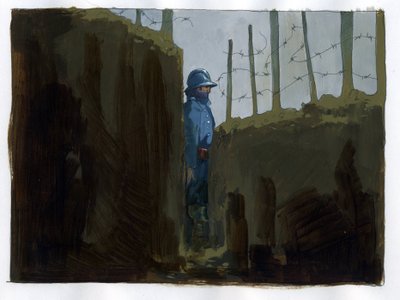 第一次世界大戦: 塹壕の毛むくじゃらのフランス軍ガード 作： Alessandro Lonati