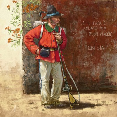 ローマ共和国のガリバルディアンの志願兵 作： Alessandro Lonati