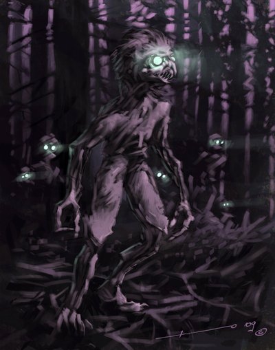 伝説の生き物: チュパカブラス、南米の吸血鬼 作： Alessandro Lonati
